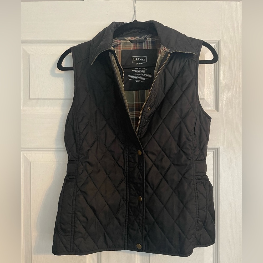 Women’s L.L. Bean Quilted Riding Vest, Black, Size XS